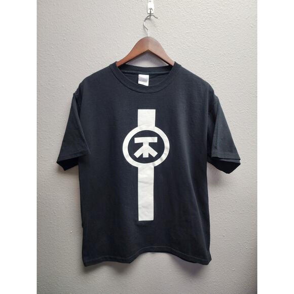Y2K Twin Method Band Tee Large Black Logo Graphic Rock Metal Concert Shirt - Picture 1 of 7